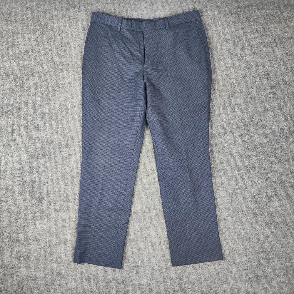 Banana Republic Pants Mens 33x30 Blue Slim Fit Check Dress Slacks Trousers